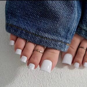 Soft Gel Press-On Toe Nails (White)