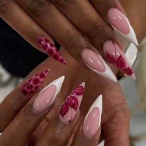 24 pcs Long Stiletto Acrylic Nails